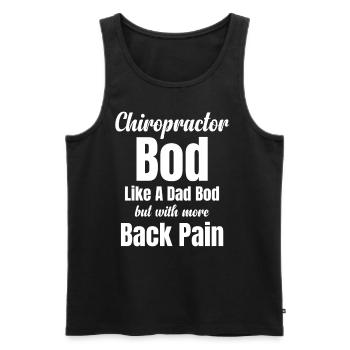 Le corps d’un chiropraticien comme le corps d’un père, mais - Débardeur bio Premium Homme - noir - Devant - Michal (187cm)