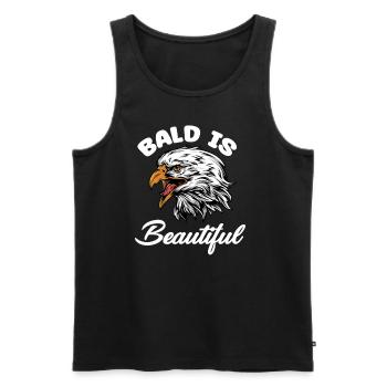 Bald Is Beautiful, Funny Bearded - Men's Premium Organic Tank Top - black - Front - AI Model Male 178 light (178cm)