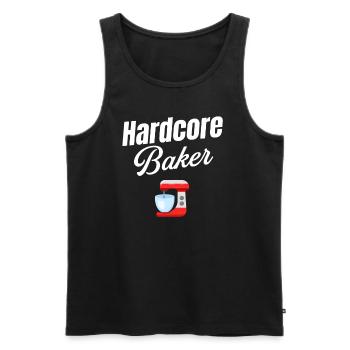 Hardcore Baker, Baking Enthusiast, Culinary - Men's Premium Organic Tank Top - black - Front - AI Model Male 178 light (178cm)