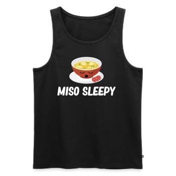 Miso Sleepy Miso Puns Asian Chinese - Men's Premium Organic Tank Top - black - Front - AI Model Male 178 light (178cm)