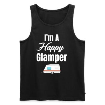 I'm A Happy Glamper Funny Hiker Adventure S'mores - Männer Premium Bio Tank Top - Schwarz - Vorne - AI Model Male 178 light (178cm)