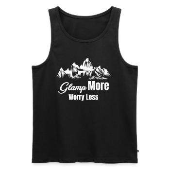 Glamp Mehr Sorgen Weniger Lustig Glamper Hiker - Männer Premium Bio Tank Top - Schwarz - Vorne - AI Model Male 178 light (178cm)