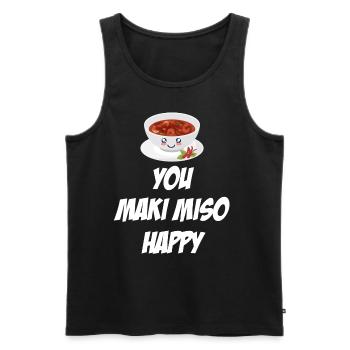 You Maki Miso Happy Asian Chinese Cuisine - Men's Premium Organic Tank Top - black - Front - AI Model Male 178 light (178cm)