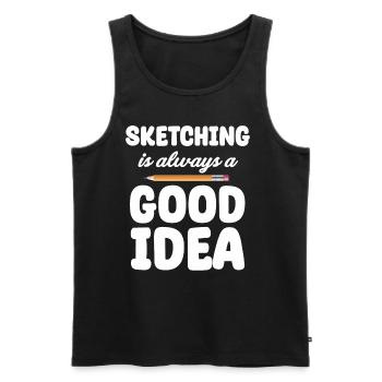 Sketchy Mood Sketch Artist Maler Zeichnen - Männer Premium Bio Tank Top - Schwarz - Vorne - AI Model Male 178 light (178cm)