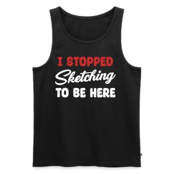 Ich Habe Aufgehört Zu Zeichnen, Um Zu Skizzieren. - Männer Premium Bio Tank Top - Schwarz - Vorne - AI Model Male 178 light (178cm)