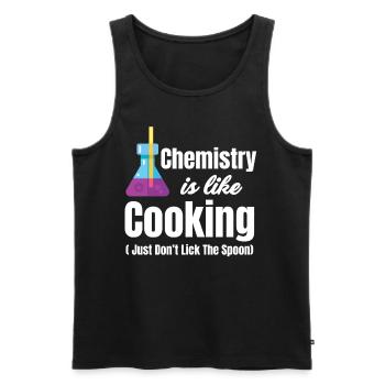 Chemistry is like cooking (just not the spoon - Men's Premium Organic Tank Top - black - Front - AI Model Male 178 light (178cm)