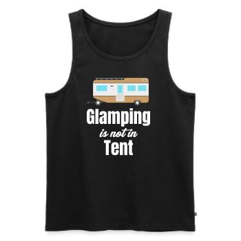 Glamping does not exist in the tent. Glamper, - Men's Premium Organic Tank Top - black - Front - Michal (187cm)