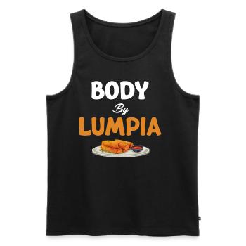 Body By Lumpia Pinoy Shanghai Lover Adobo - Débardeur bio Premium Homme - noir - Devant - AI Model Male 178 light (178cm)