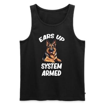 Ohren Nach Oben System Bewaffneter Polizei - Männer Premium Bio Tank Top - Schwarz - Vorne - AI Model Male 178 light (178cm)