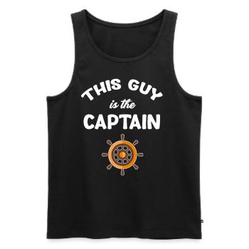 This guy is the captain captain cruise - Men's Premium Organic Tank Top - black - Front - Michal (187cm)