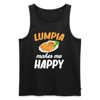 Lumpia me rend heureux Pinoy Shanghai Adobo - Débardeur bio Premium Homme - noir - Devant - AI Model Male 178 light (178cm)