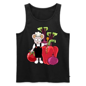 Mouse Cook Cooks Cook Vegetables Vegetarian Cooking - Men's Premium Organic Tank Top - black - Front - AI Model Male 178 light (178cm)