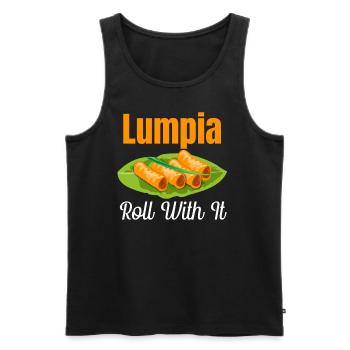 Lumpia Roll With It Pinoy Shanghai Lover Adobo - Débardeur bio Premium Homme - noir - Devant - AI Model Male 178 light (178cm)