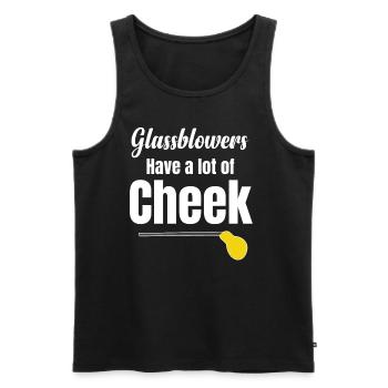 Glassblowers turn arsonists into artists. - Men's Premium Organic Tank Top - black - Front - AI Model Male 178 light (178cm)