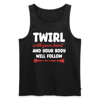 Swirl your heart and your body will - Men's Premium Organic Tank Top - black - Front - AI Model Male 178 light (178cm)