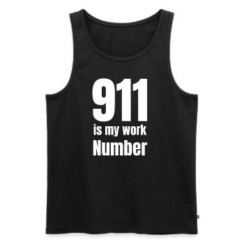 Is my work number Dispatcher First - Men's Premium Organic Tank Top - black - Front - AI Model Male 178 light (178cm)