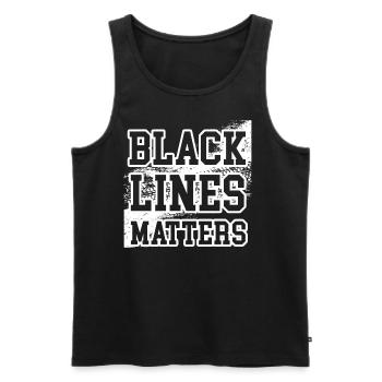 Black lines are important funnier - Men's Premium Organic Tank Top - black - Front - Michal (187cm)