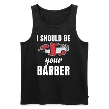 Ich Sollte Dein Friseur Sein Lustiger Schnurrbart - Männer Premium Bio Tank Top - Schwarz - Vorne - Michal (187cm)