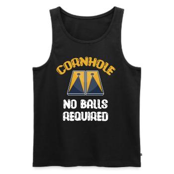 Cornhole No Balls Required Tossing Tailgating - Men's Premium Organic Tank Top - black - Front - AI Model Male 178 light (178cm)