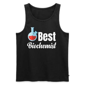 Best Biochemistry Funny Scientist - Men's Premium Organic Tank Top - black - Front - AI Model Male 178 light (178cm)