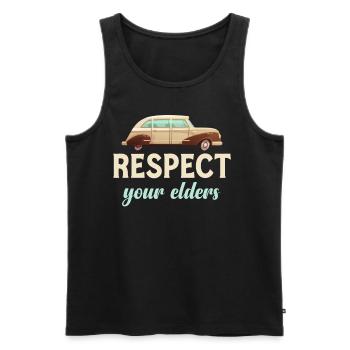 Respect your oldest classic car collectors - Men's Premium Organic Tank Top - black - Front - AI Model Male 178 light (178cm)