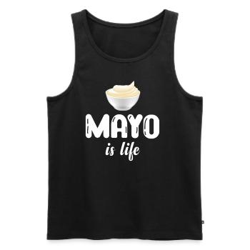 Mayo Is Life Funny Mayonnaise Sweet Relish - Men's Premium Organic Tank Top - black - Front - Michal (187cm)