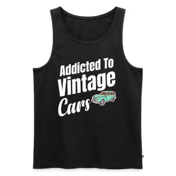 Addicted to - Men's Premium Organic Tank Top - black - Front - AI Model Male 178 light (178cm)
