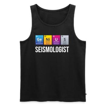 Genialer Seismologe, Lustiger Vulkanologe, - Männer Premium Bio Tank Top - Schwarz - Vorne - Michal (187cm)