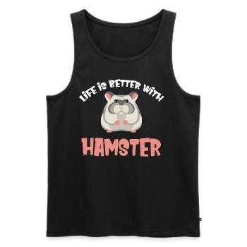 Das Leben Ist Besser Mit Hamstern, Süßen - Männer Premium Bio Tank Top - Schwarz - Vorne - Michal (187cm)