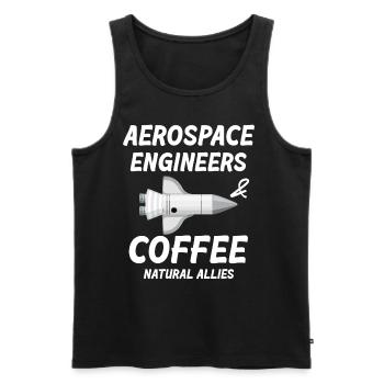 Aerospace Engineers Coffee Natural - Men's Premium Organic Tank Top - black - Front - AI Model Male 178 light (178cm)
