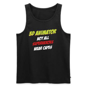 3d-animator Nicht Alle Superhelden Tragen - Männer Premium Bio Tank Top - Schwarz - Vorne - AI Model Male 178 light (178cm)
