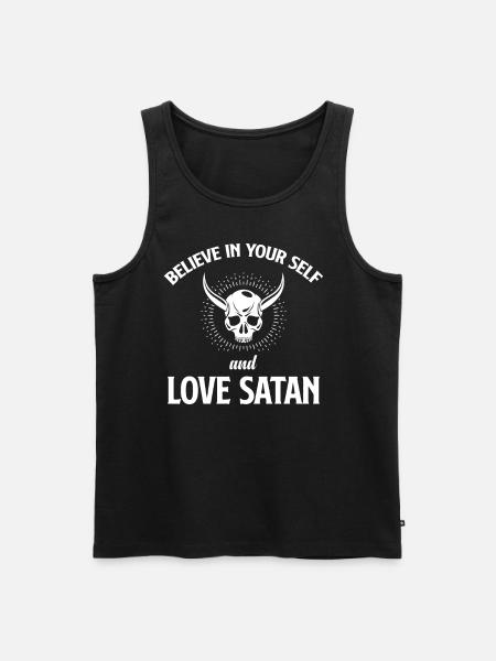 Cree en ti mismo y ama a Satanás Anticristo - Camiseta de tirantes ecológica prémium para hombre - negro