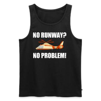 Keine Landebahn? Kein Problem! Helicopter Lover - Männer Premium Bio Tank Top - Schwarz - Vorne - AI Model Male 178 light (178cm)