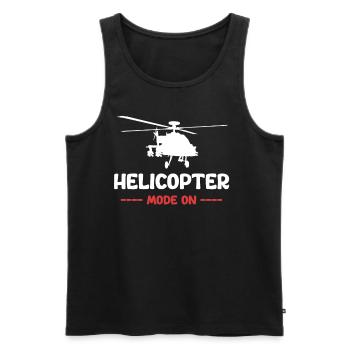Mode hélicoptère dans les hangars à partir de - Débardeur bio Premium Homme - noir - Devant - AI Model Male 178 light (178cm)
