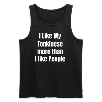 Ich Mag Meine Tonkinesen Mehr Als Menschen Mit - Männer Premium Bio Tank Top - Schwarz - Vorne - Michal (187cm)