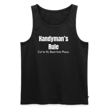 Craftsman's scale cut to fit. On the spot - Men's Premium Organic Tank Top - black - Front - Michal (187cm)