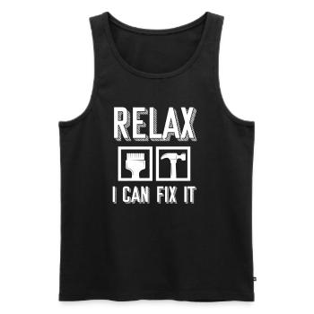 Never Better, Funny Craftsman, Contractor, - Men's Premium Organic Tank Top - black - Front - Michal (187cm)