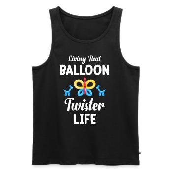 Living That Balloon Twister Life Birthday - Men's Premium Organic Tank Top - black - Front - Michal (187cm)