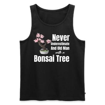 Unterschätzen Sie Niemals Einen Alten Mann Mit - Männer Premium Bio Tank Top - Schwarz - Vorne - Michal (187cm)