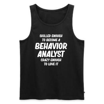 T shirt for beware Qualified enough to behave - Men's Premium Organic Tank Top - black - Front - Michal (187cm)