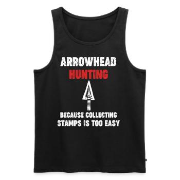 Arrowhead hunting, because collecting arrowheads - Men's Premium Organic Tank Top - black - Front - Michal (187cm)
