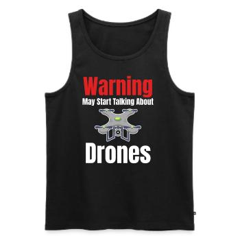 Warning: It may be that drones - Men's Premium Organic Tank Top - black - Front - AI Model Male 178 light (178cm)