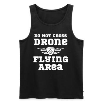 Do not cross the drone flight area. - Men's Premium Organic Tank Top - black - Front - AI Model Male 178 light (178cm)