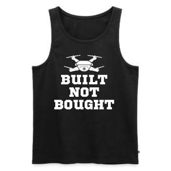 Built, not bought. Funny Drone, Flying - Men's Premium Organic Tank Top - black - Front - AI Model Male 178 light (178cm)