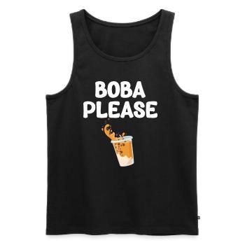 Boba Please Tea Lover Bubble Japan K-pop - Men's Premium Organic Tank Top - black - Front - Michal (187cm)
