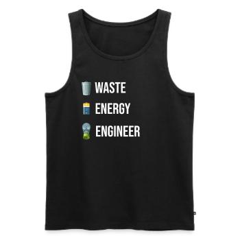 Waste Energy Engineer, Nuclear Engineer, - Men's Premium Organic Tank Top - black - Front - AI Model Male 178 light (178cm)