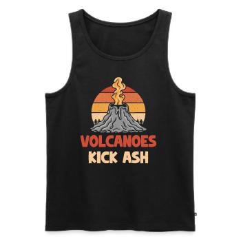 Volcanoes throw ash at volcanologist - Men's Premium Organic Tank Top - black - Front - AI Model Male 178 light (178cm)