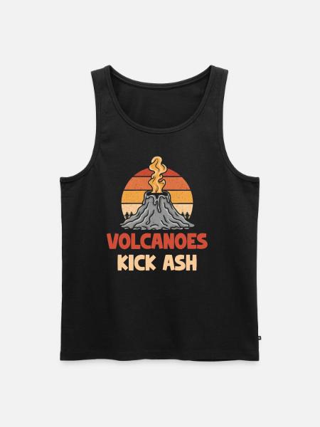 Volcanoes throw ash at volcanologist - Men's Premium Organic Tank Top - black