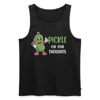 Pickle For Your Thoughts Fermentierter - Männer Premium Bio Tank Top - Schwarz - Vorne - AI Model Male 178 light (178cm)