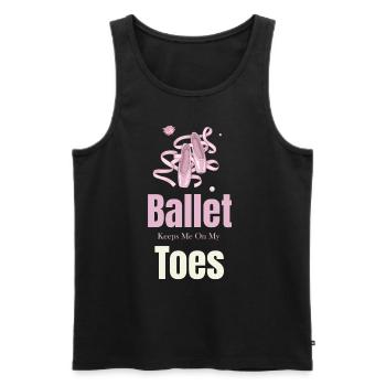 Le ballet me tient en haleine pour plus théâtral - Débardeur bio Premium Homme - noir - Devant - AI Model Male 178 light (178cm)
